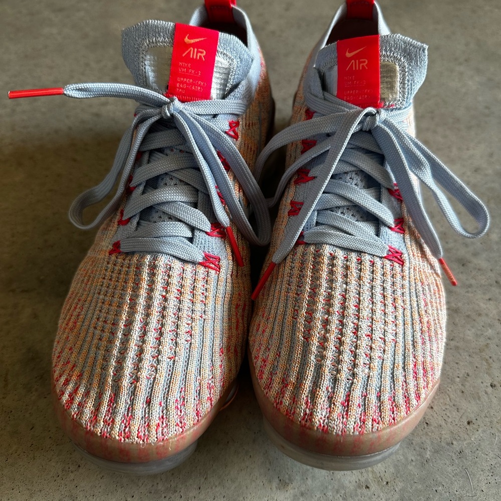 Nike Air powder blue, orange, and pink Knit Sneakers